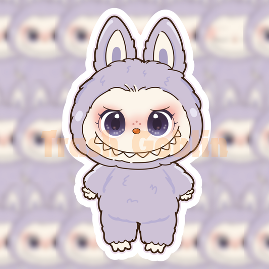 Trash Goblin - Pastel Purple Labubu Vinyl Sticker