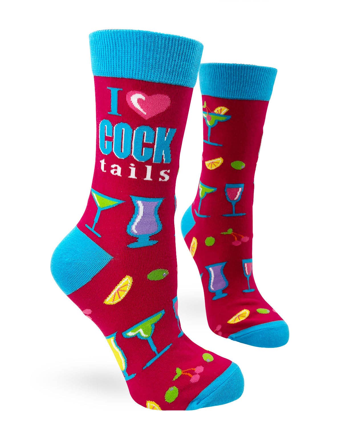 Fabdaz - I Love Cocktails Women's Crew Socks