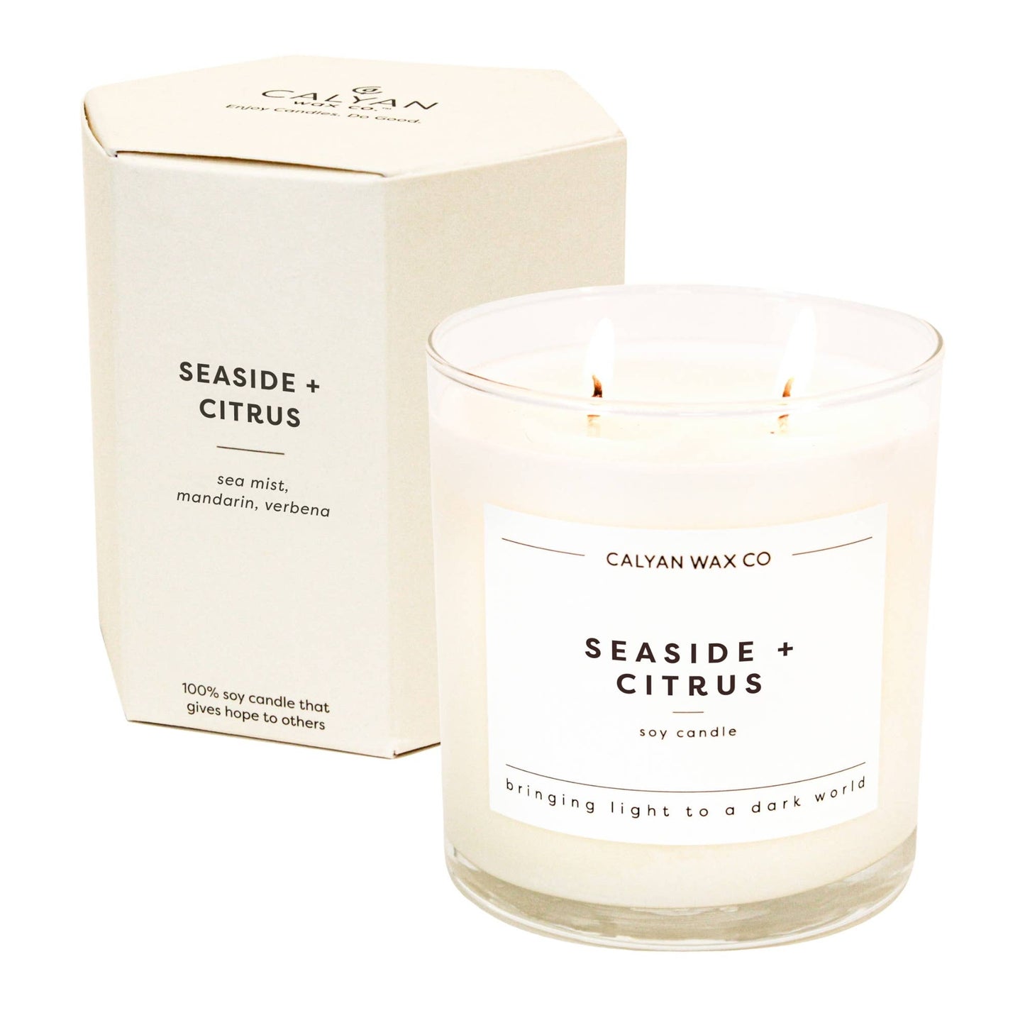 Calyan Wax Co. - Seaside + Citrus - Glass Tumbler Soy Candle