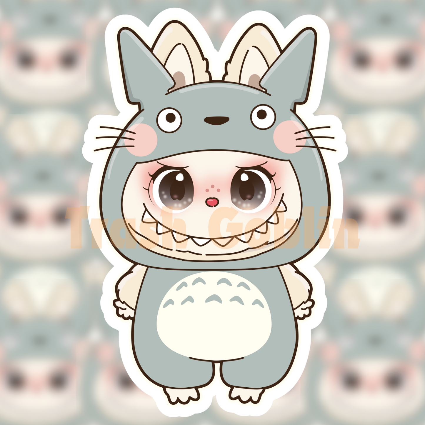 Trash Goblin - Totoro Labubu Vinyl Sticker