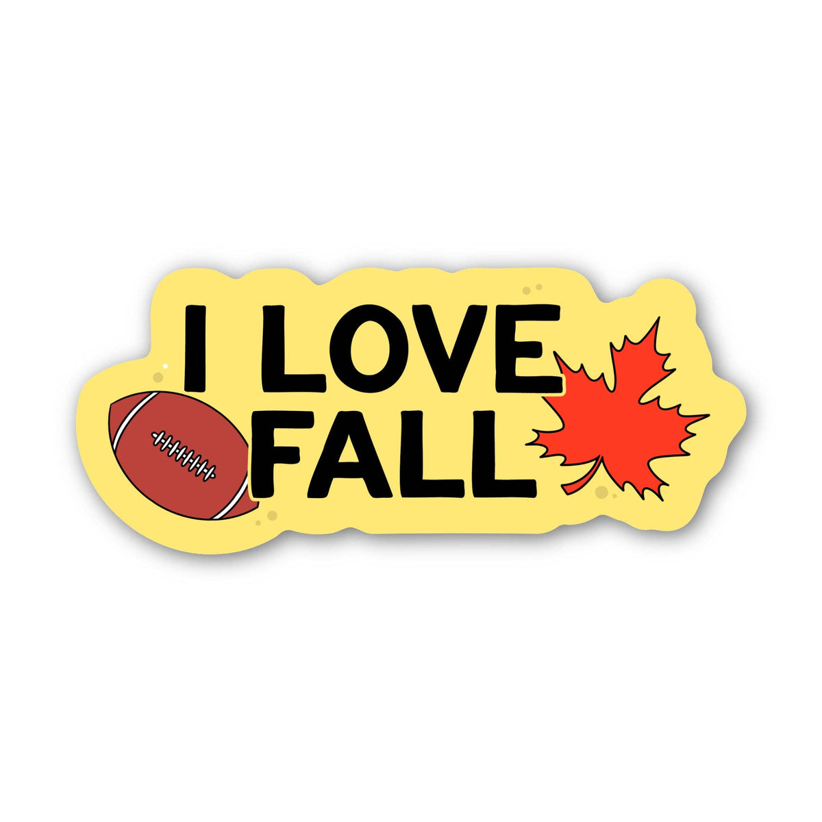 I Love Fall Football Game Day Sticker
