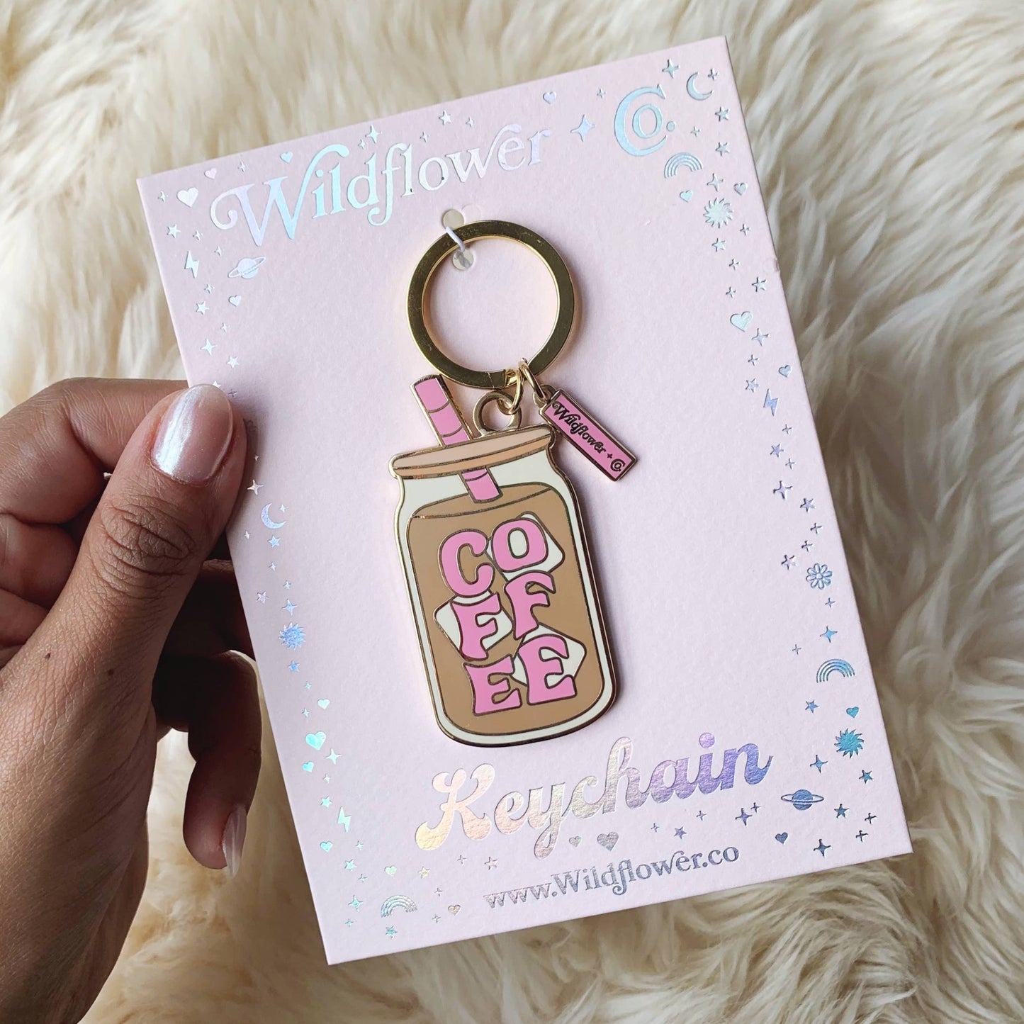 Wildflower + Co. - Coffee Enamel Keychain Stocking Stuffer
