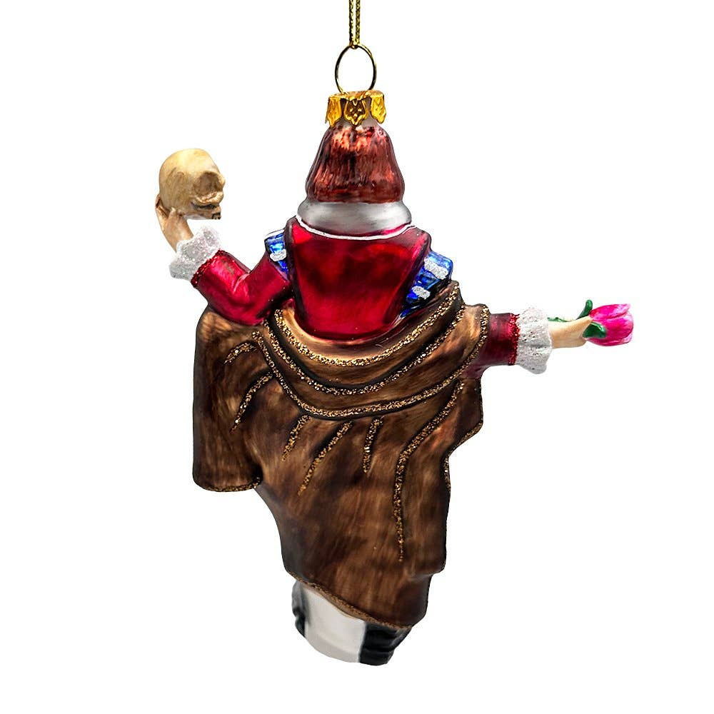 The Melancholy Prince William Shakespeare Glass Ornament