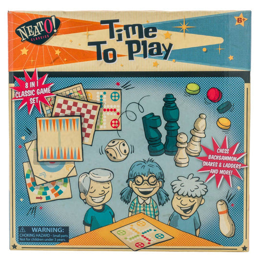 Toysmith - Neato! Time To Play 8-In-1 Game- Retro Classic