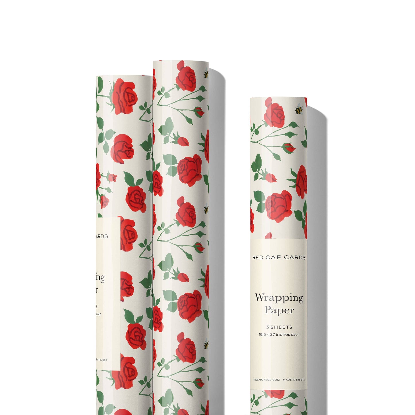 Red Cap Cards - Blooming Roses wrapping paper