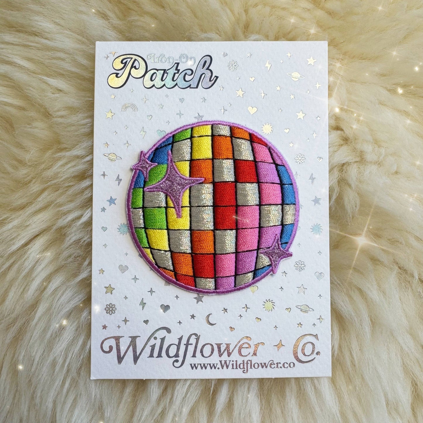Wildflower + Co. - Rainbow Disco Ball Patch