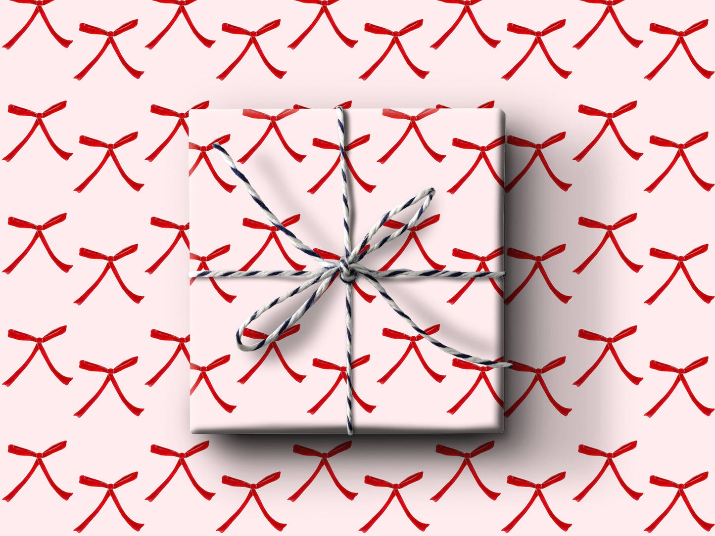 Red Christmas Bow Wrapping Paper