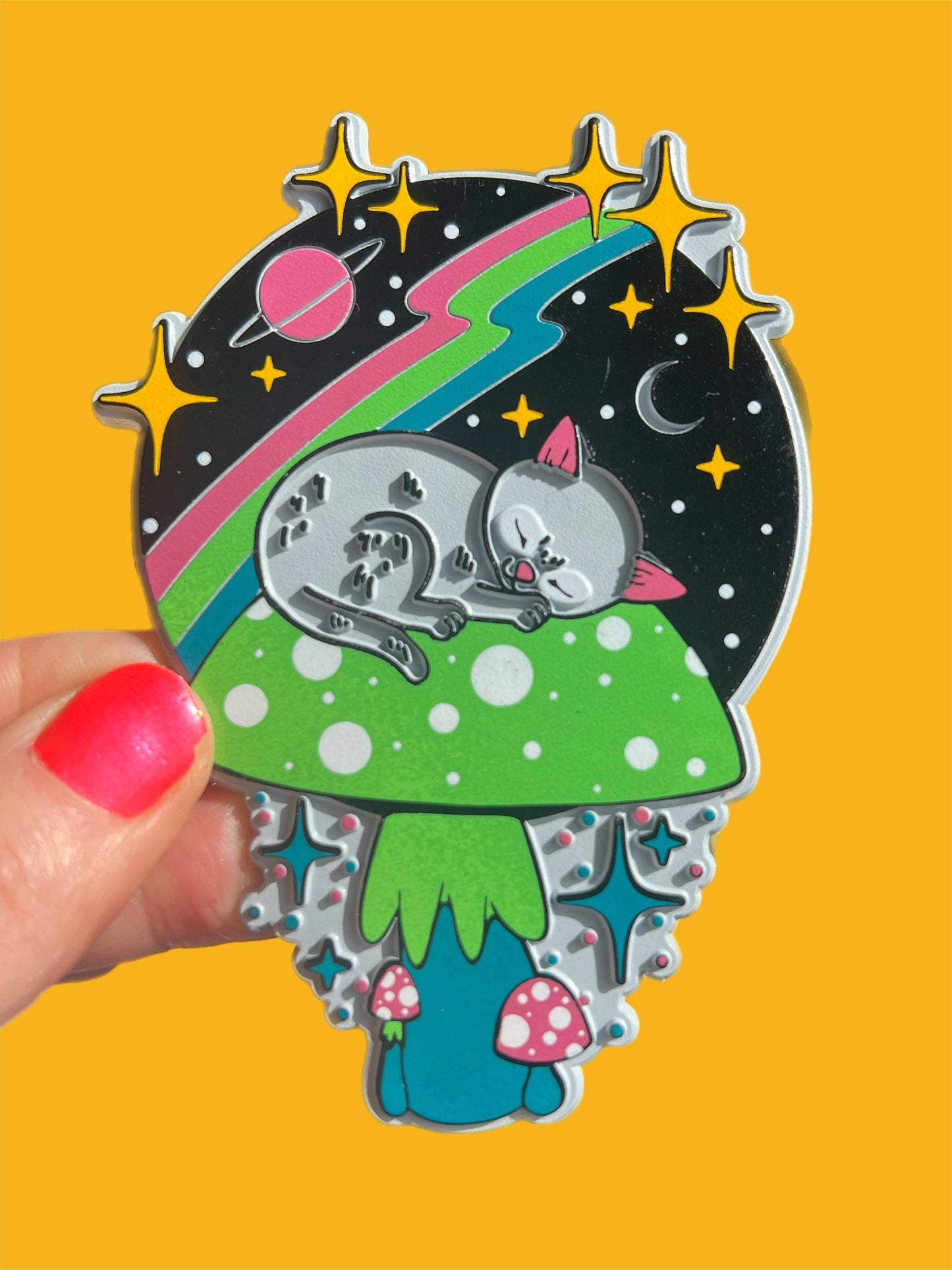 Astral Weekend - Space Kitty Space Cat Rubber Magnet