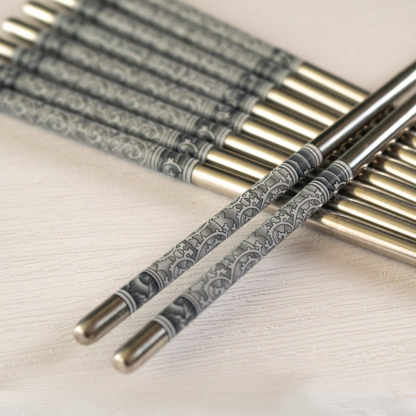 Urban Tokyo - 5 Piece Motif Pattern Design Chopsticks Set Stainless Steel (10/200)