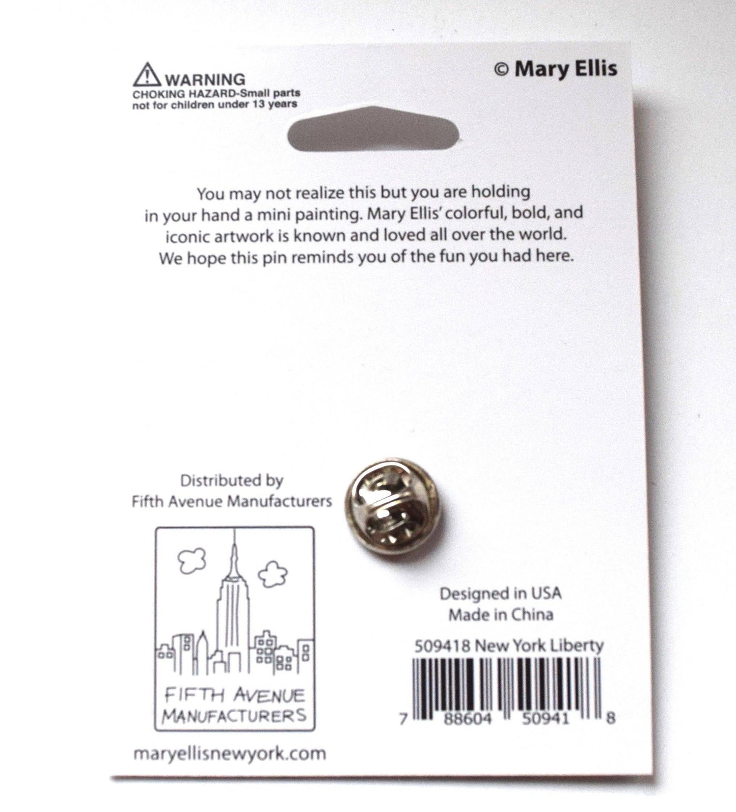 Mary Ellis - New York Skyline Lapel Pin