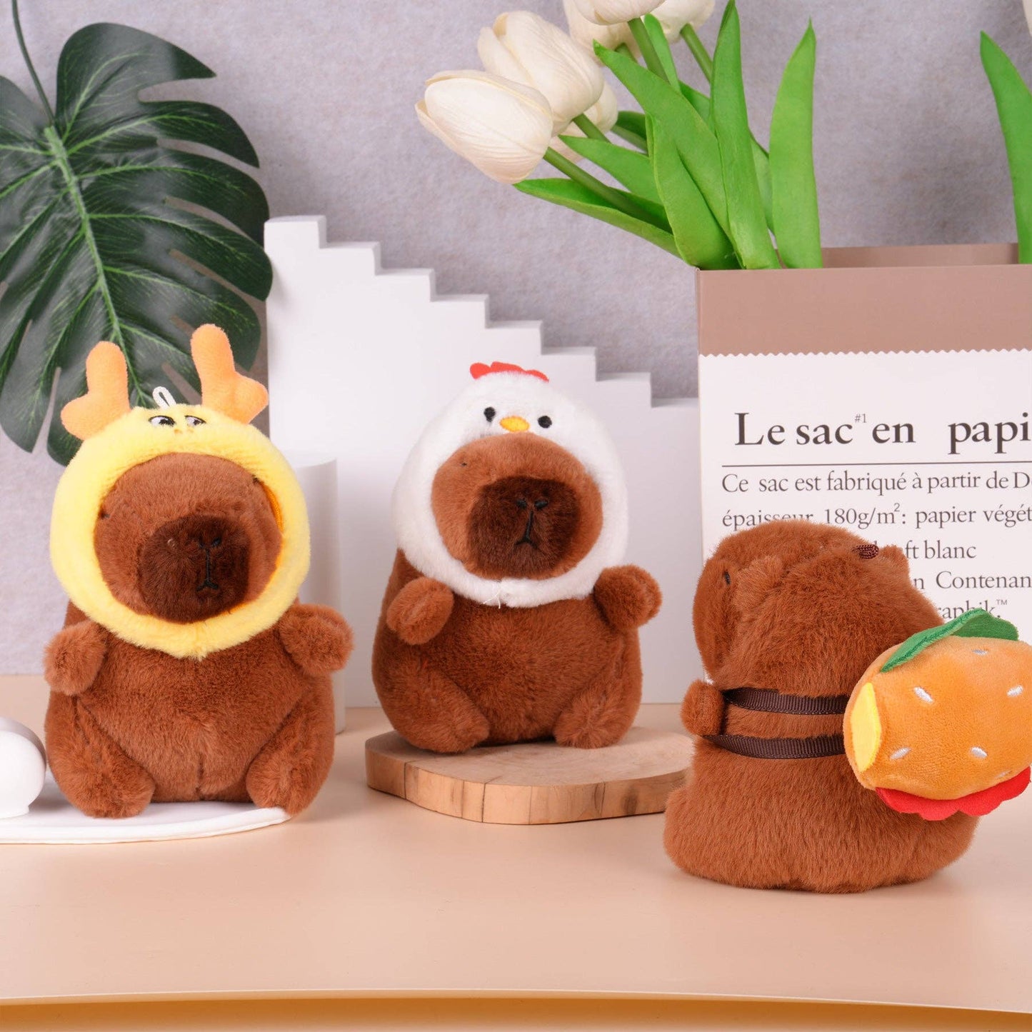 CapyFun - Capybara Dragon Hat Plush Keychain