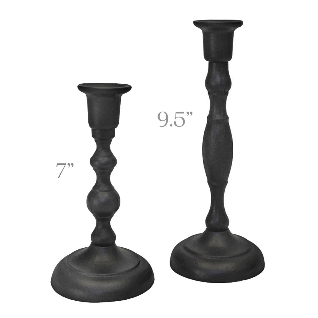 Bluecorn Candles - Cast Iron Taper Candle Holders - Heirloom Quality, Handmade