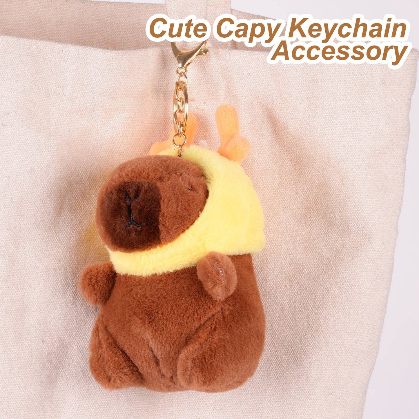 CapyFun - Capybara Dragon Hat Plush Keychain