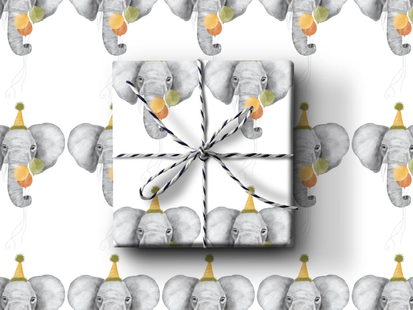 Birthday Elephant Wrapping Paper