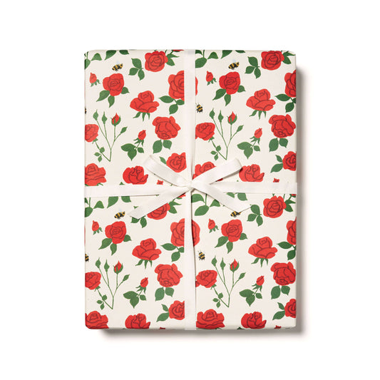 Red Cap Cards - Blooming Roses wrapping paper