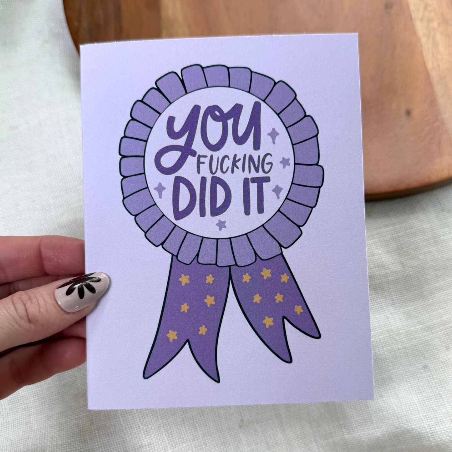 "You fucking did it" Congratulations Ribbon Card