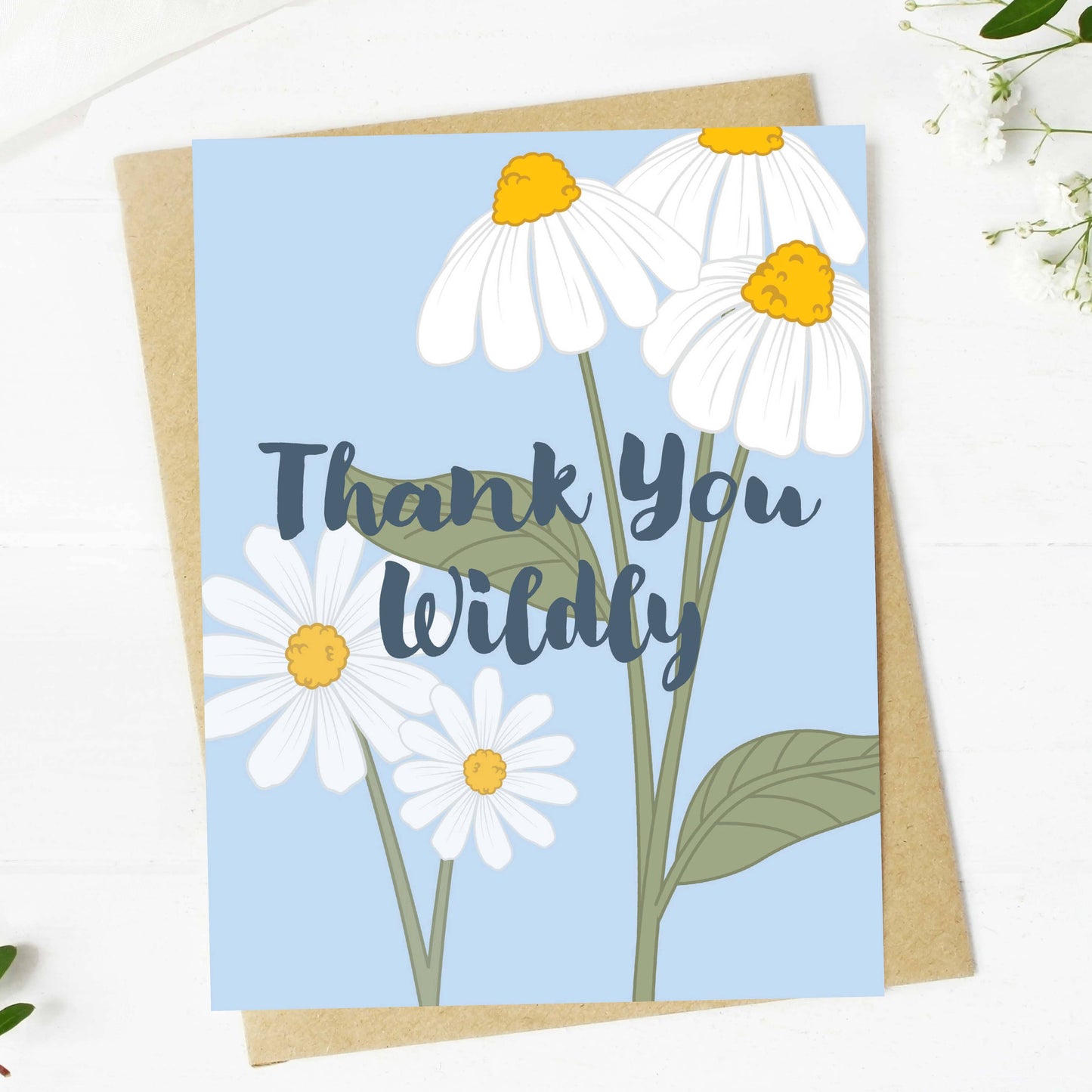Big Moods - "Thank you wildly" Daisy Flower Heartfelt Card