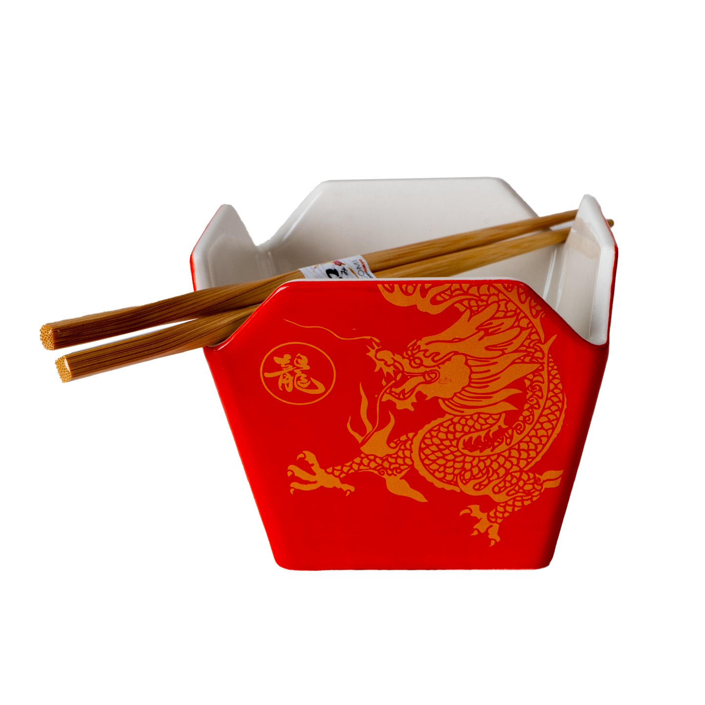 16oz 5"W x 4"H Takeout Box Serving Bowl With Chopsticks Dragon (1/24)