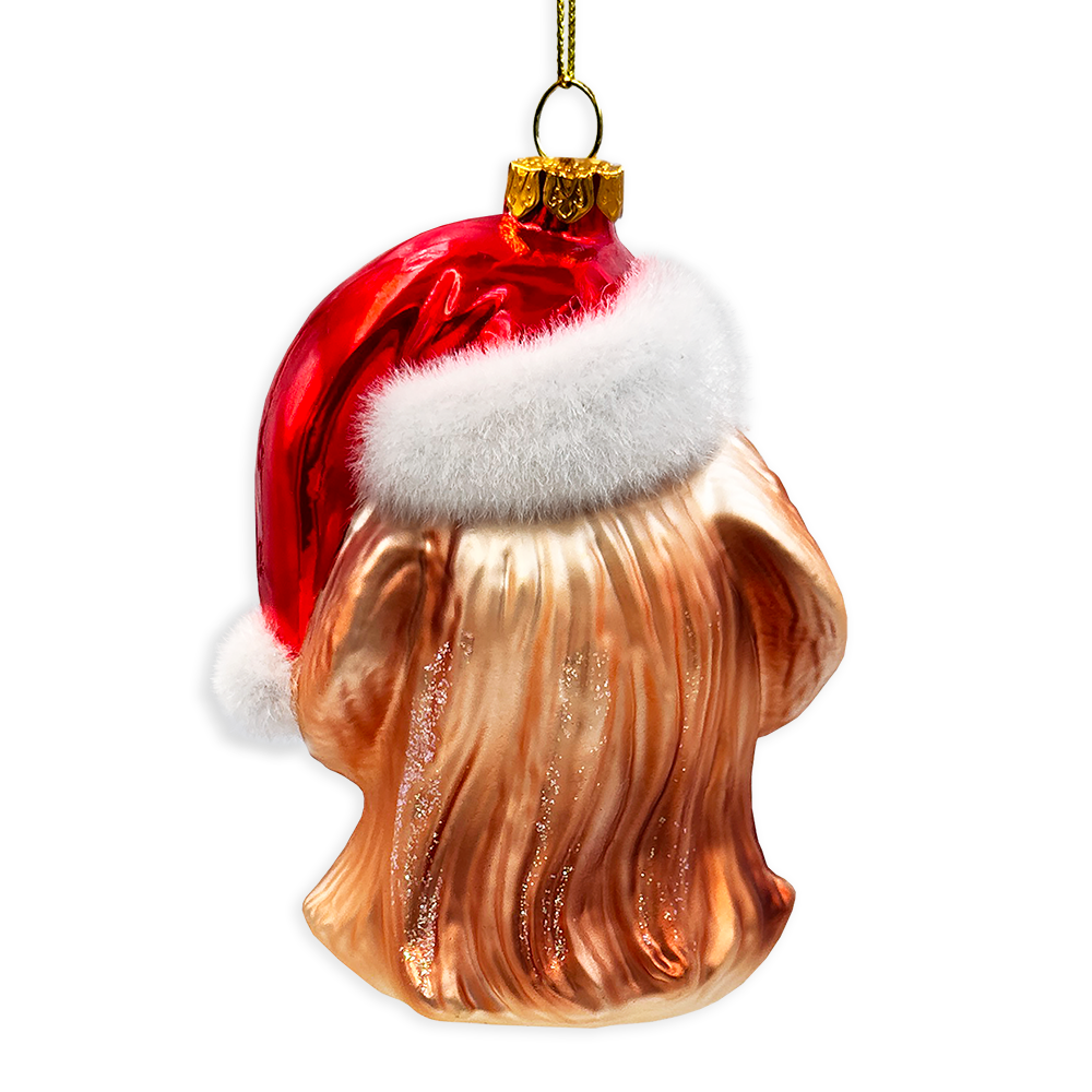 Golden Retriever Glass Christmas Ornament