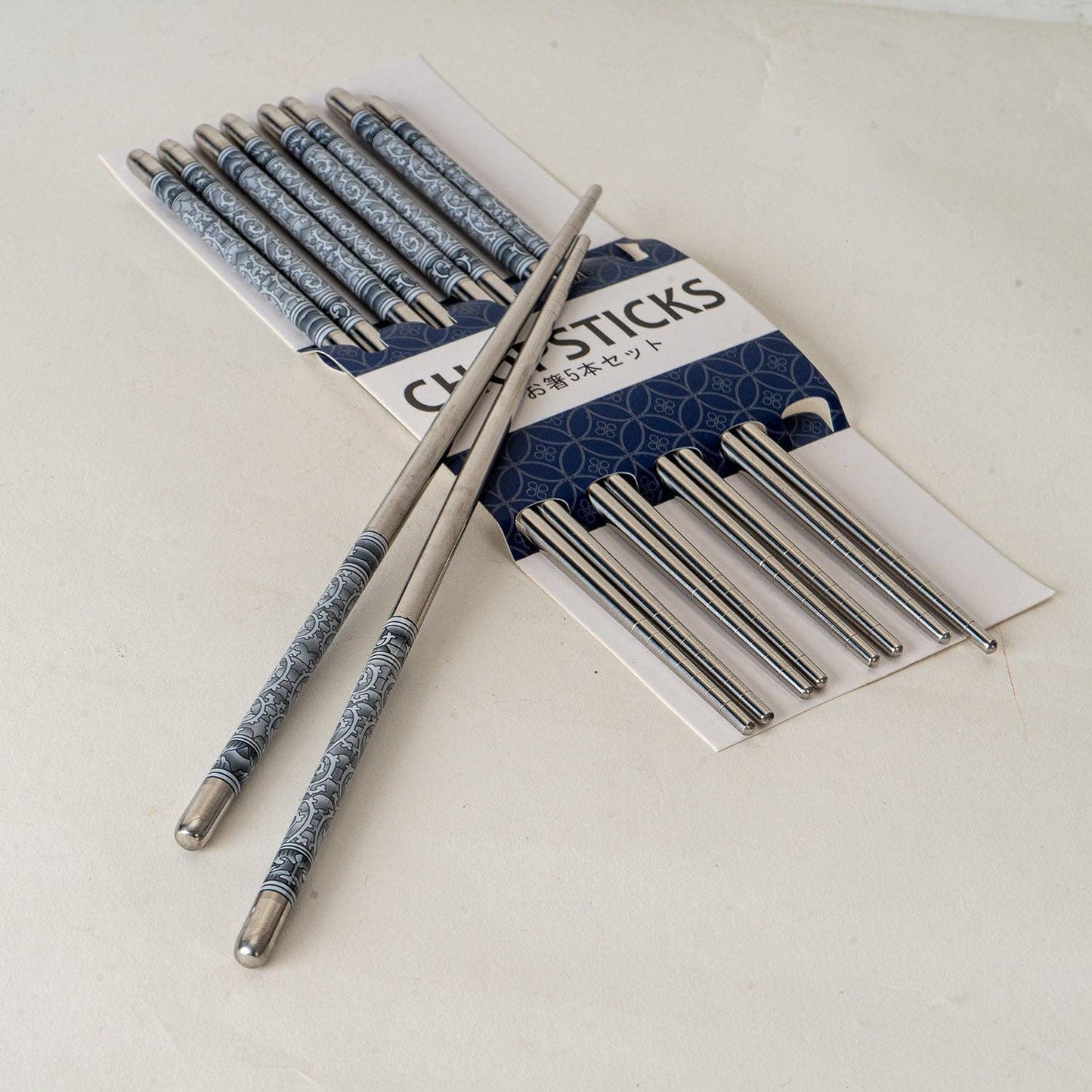 Urban Tokyo - 5 Piece Motif Pattern Design Chopsticks Set Stainless Steel (10/200)