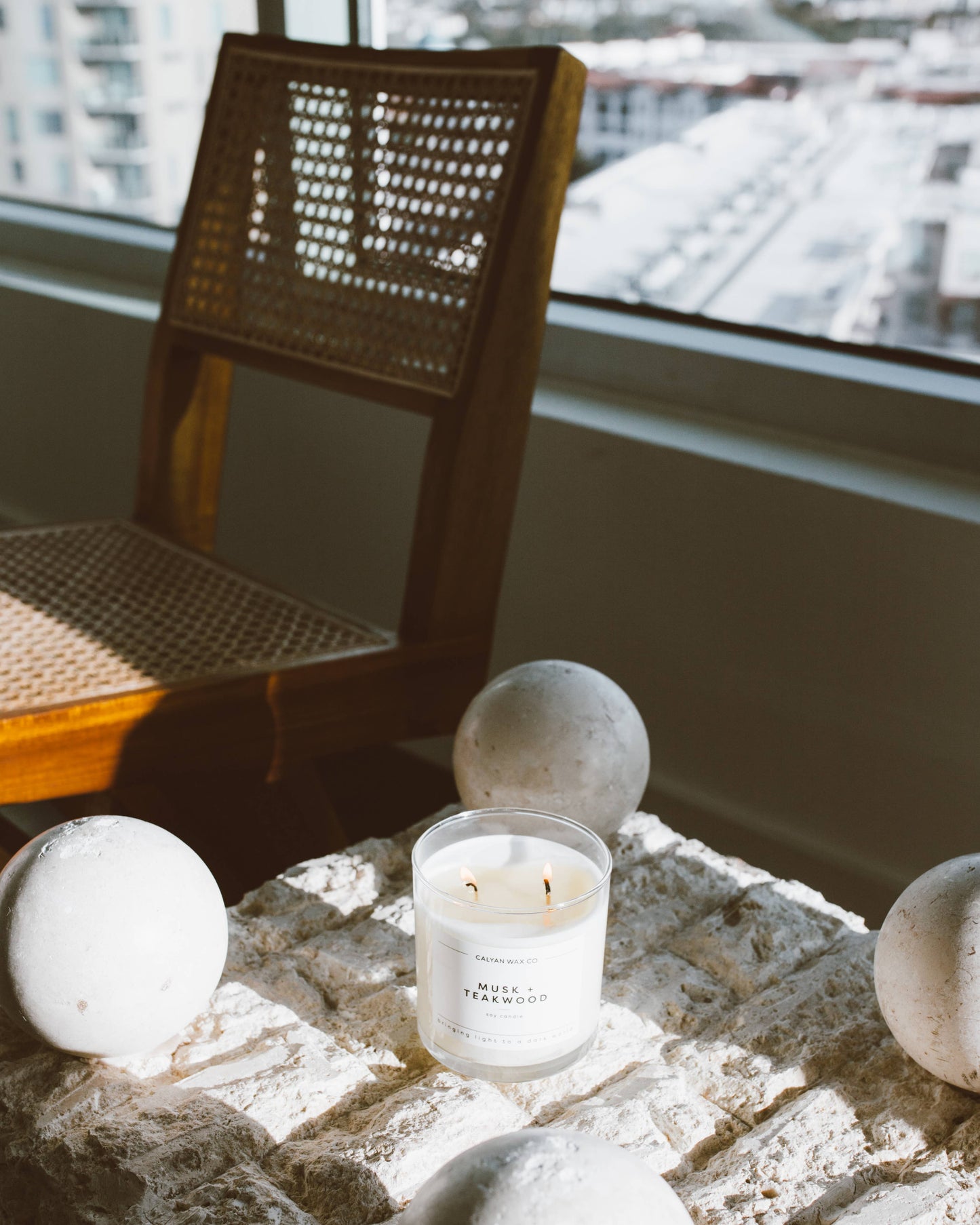 Calyan Wax Co. - Musk + Teakwood - Glass Tumbler Soy Candle