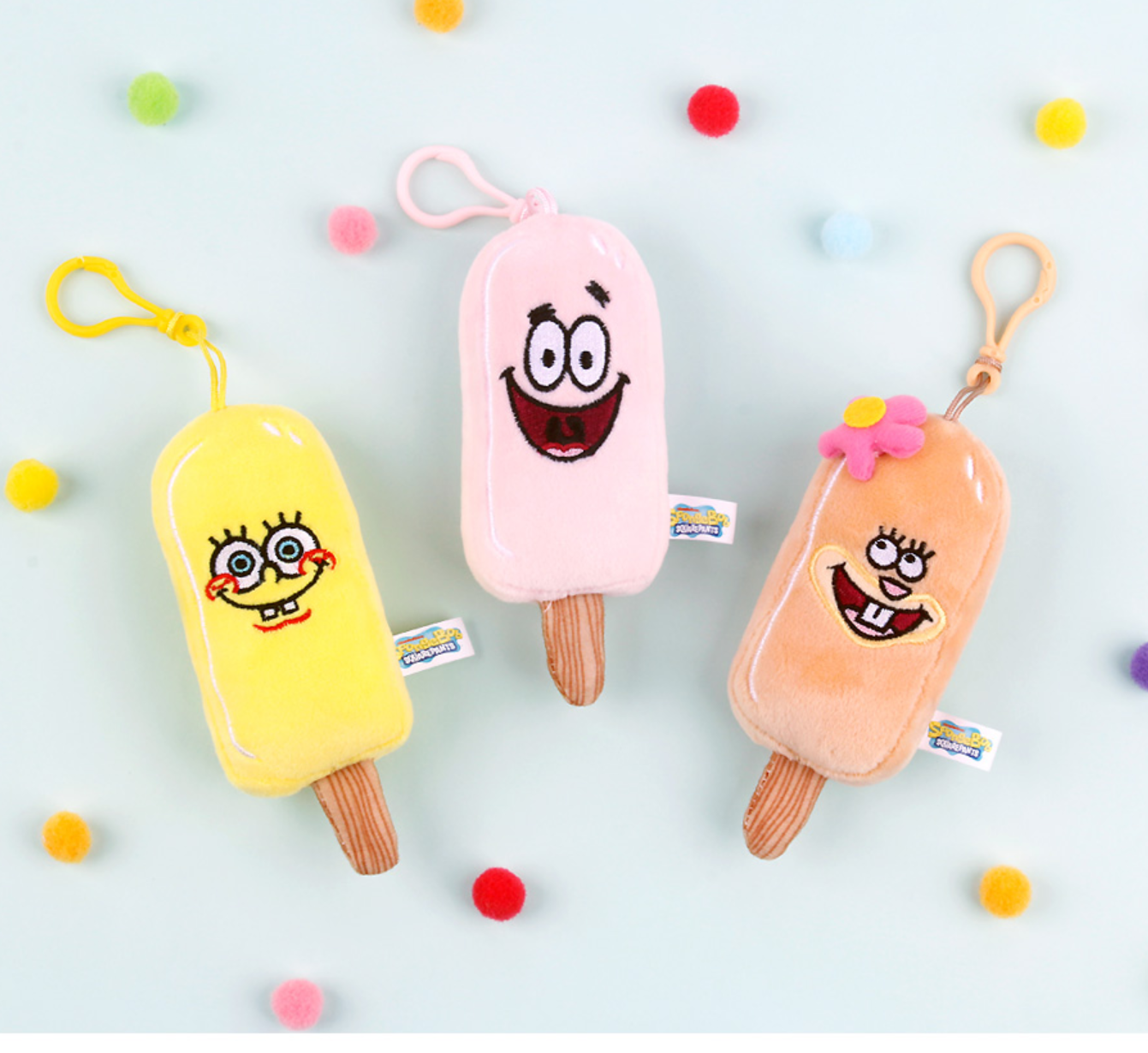 K_Wonderland - Sponge Bob Square pants Ice cream Key Chain Bag zipper Charm