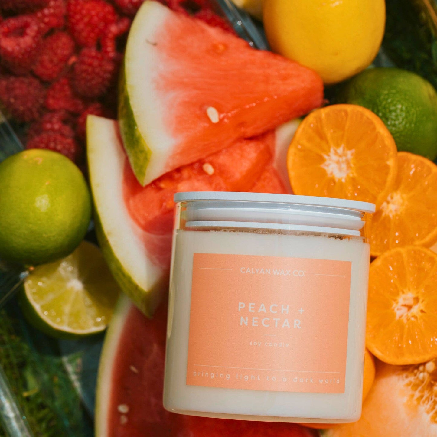Calyan Wax Co. - Peach + Nectar - Clear Glass Tumbler Soy Candle