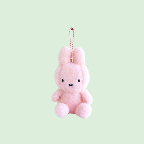 K_Wonderland - Miffy Creamy Plush Bag Charm, Key chain holder - 8cm