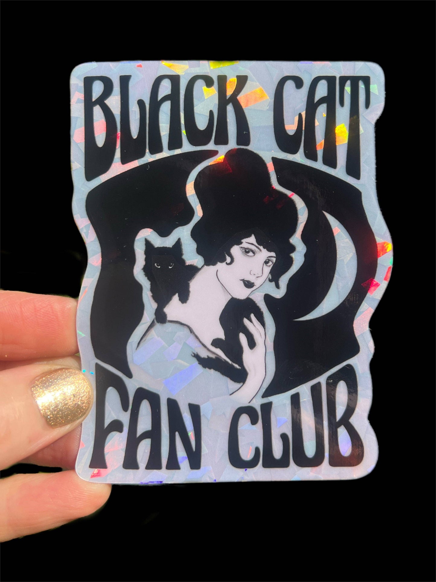 Black Cat Fan Club 3 Inch Holographic Sticker