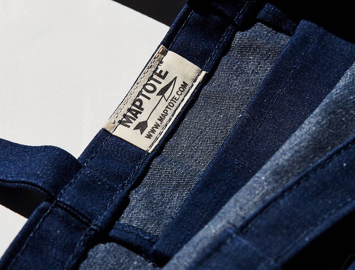 Maptote - Brooklyn Font Denim Tote