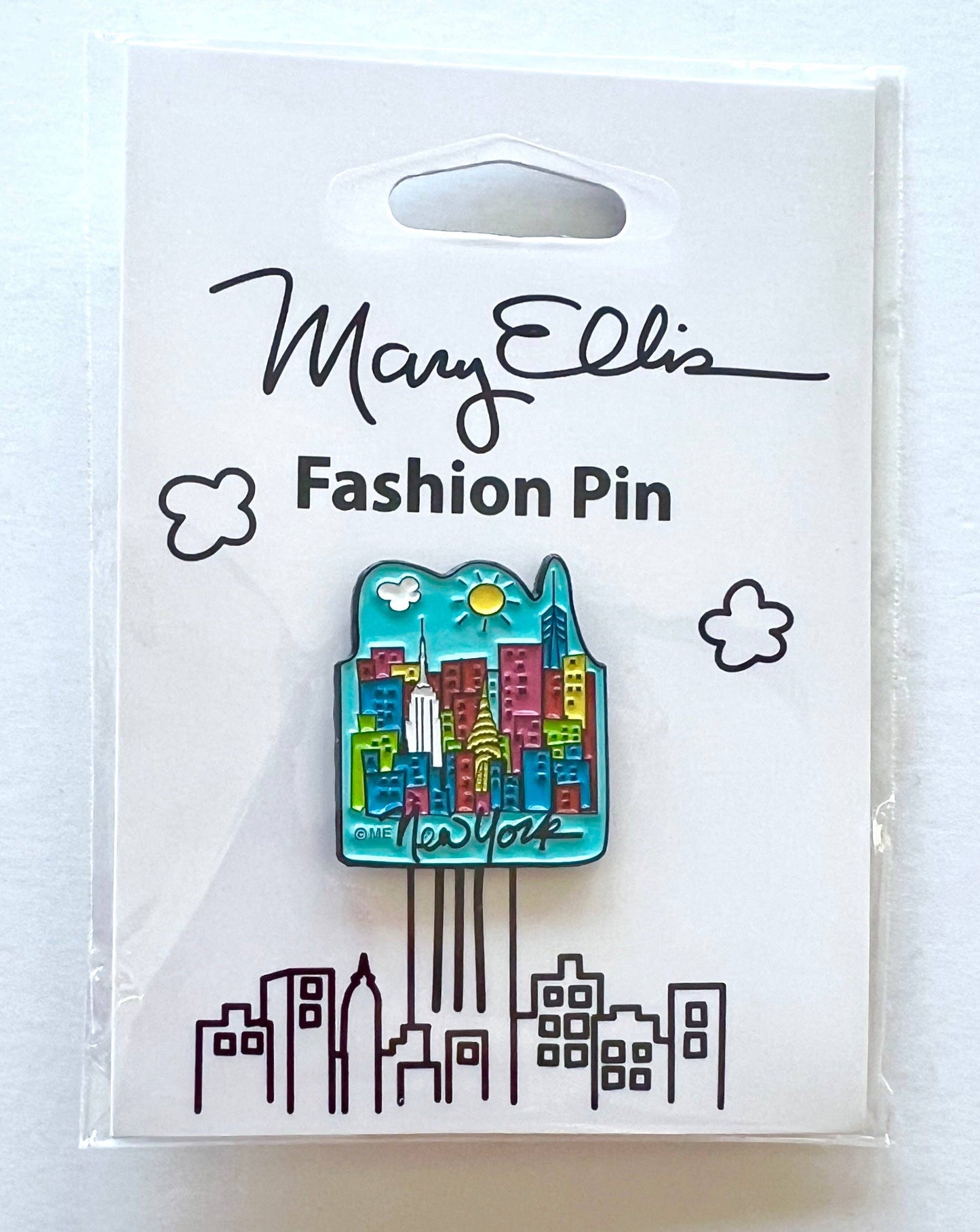 Mary Ellis - New York Skyline Lapel Pin