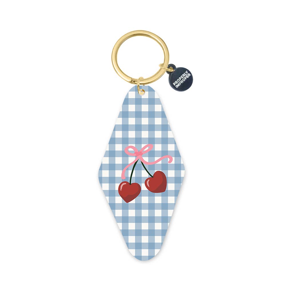 Gingham Cherry - Printed Keychain