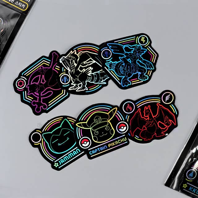K-Wonderland - Pokemon Hologram Neon Glow Deco Stickers Pack