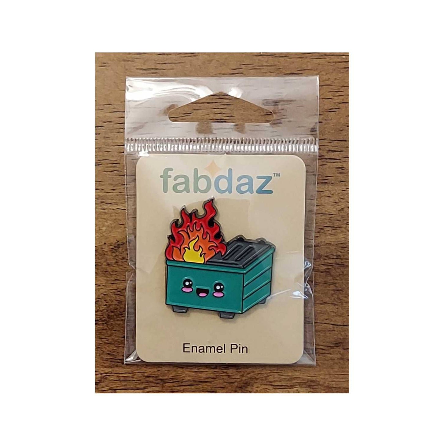 Dumpster Fire Enamel Pin with Metal Frame