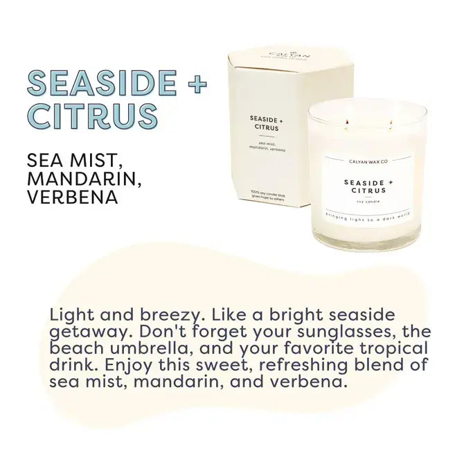 Calyan Wax Co. - Seaside + Citrus - Glass Tumbler Soy Candle