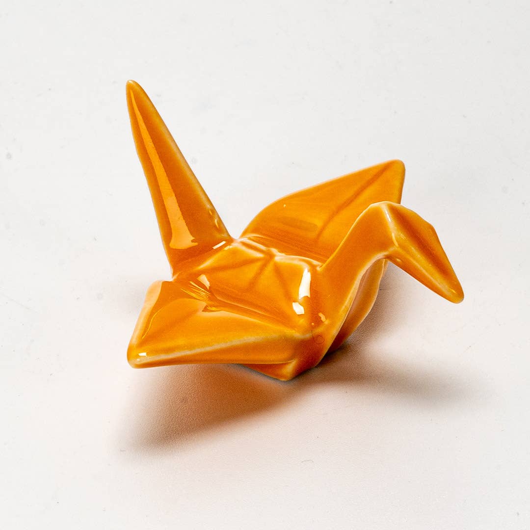 Urban Tokyo - Origami Crane Porcelain Chopsticks Rest 2"L Orange (12/288)