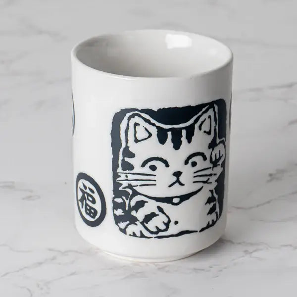 Urban Tokyo - Neko Cat Yunomi Style Tea Cup White Glazed 9 fl oz