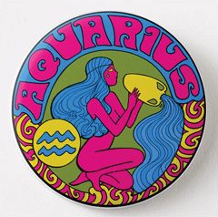 Astral Weekend - Aquarius Zodiac Metal Magnet