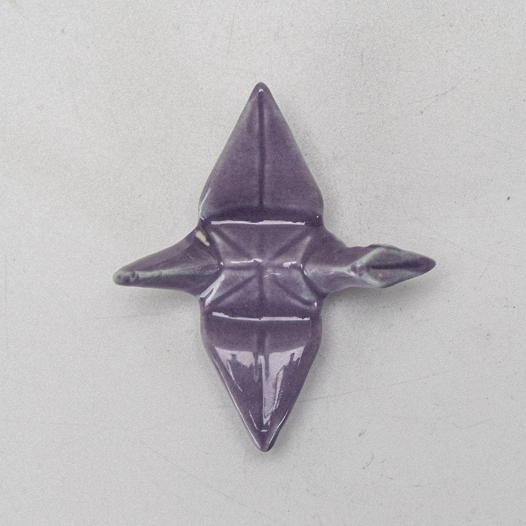 Urban Tokyo - Origami Crane Porcelain Chopsticks Rest 2"L Purple (12/288)