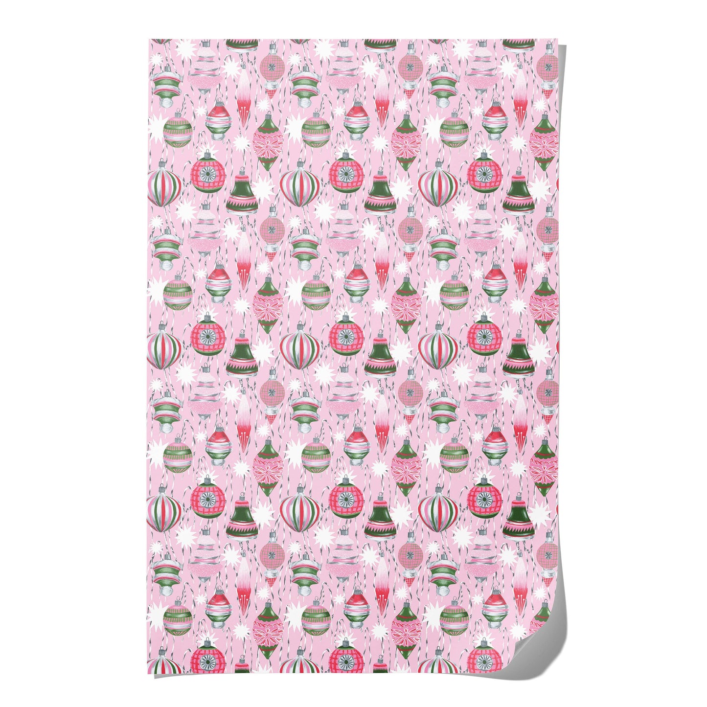 Retro Ornaments holiday wrapping paper