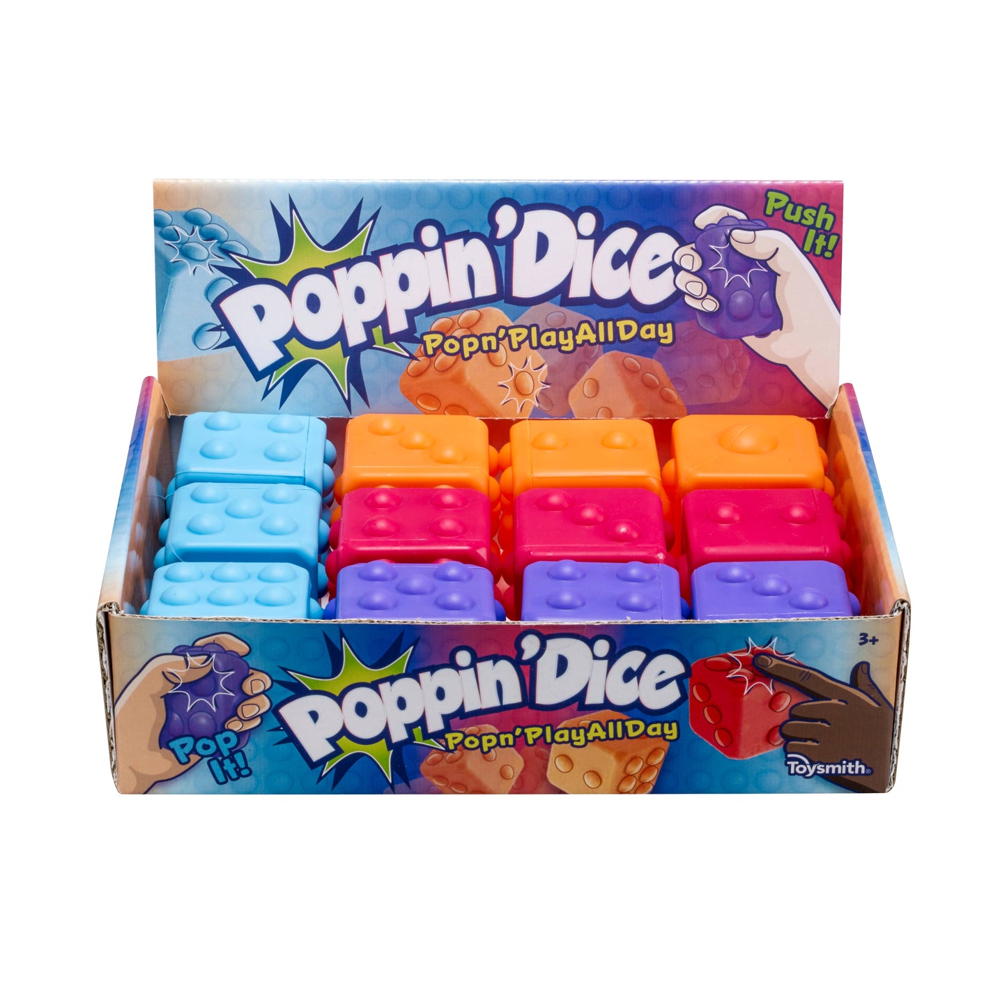 Toysmith - Poppin' Dice - Satisfying Fidget Toy, Assorted Colors
