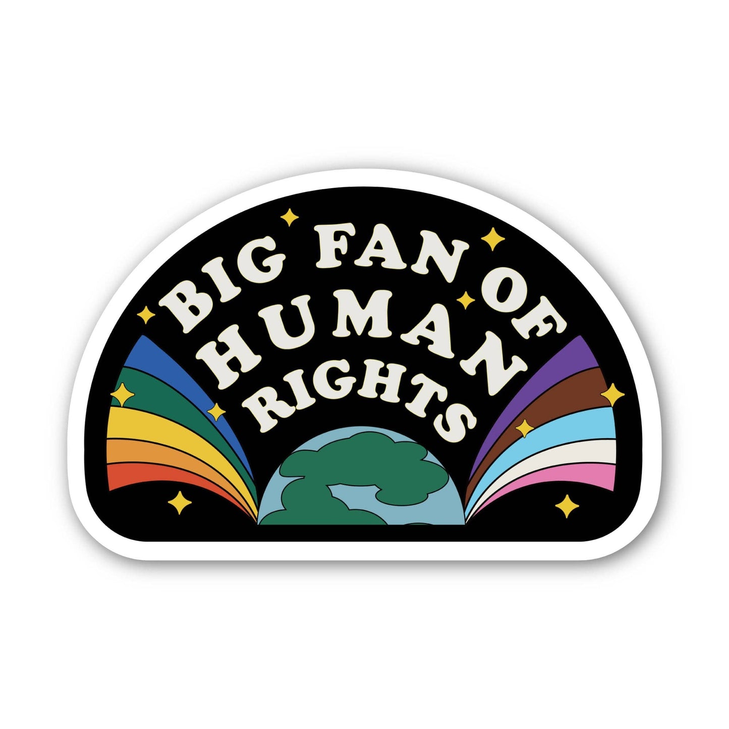 "Big fan of human rights" Pride Fan Sticker