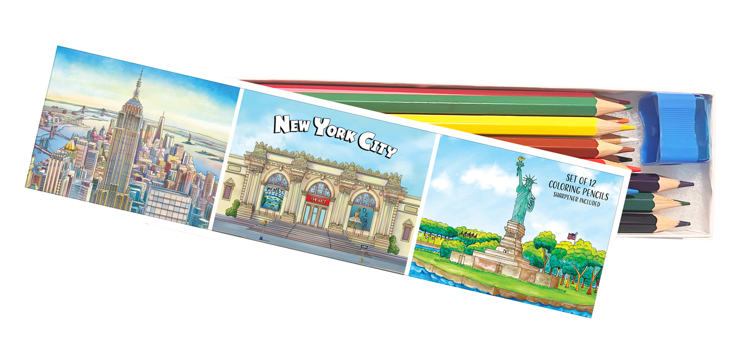New York City Coloring Pencil Box Set - NYC