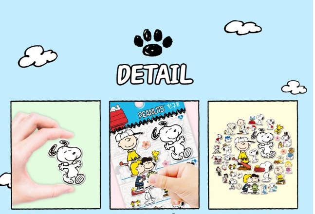 Peanuts Snoopy 5 Sizes Jelly Coating Stickers