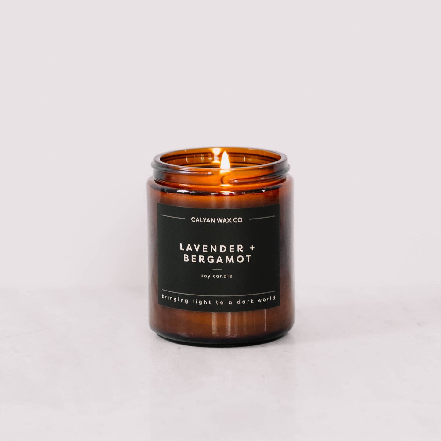 Lavender + Bergamot - Amber Jar Soy Candle