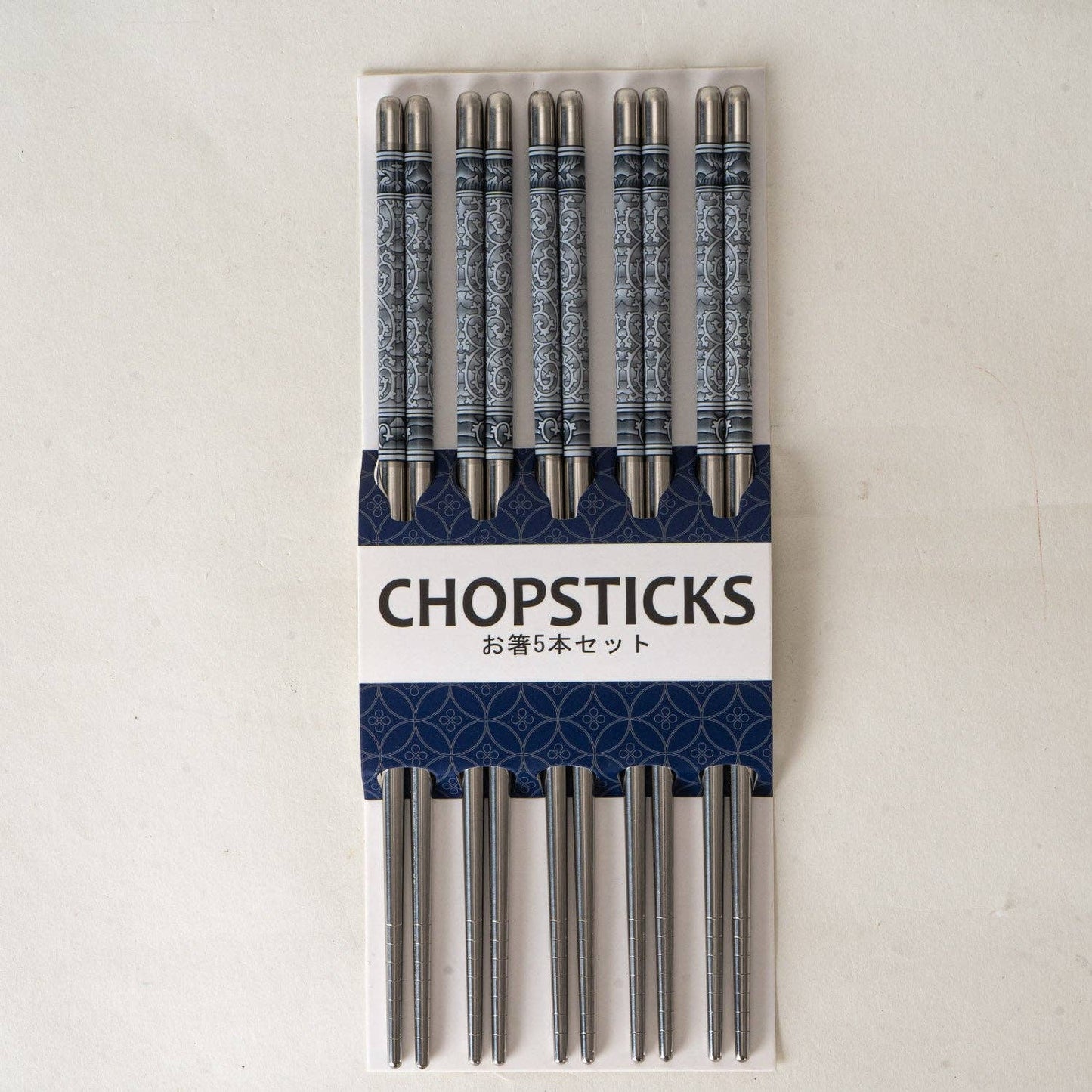 Urban Tokyo - 5 Piece Motif Pattern Design Chopsticks Set Stainless Steel (10/200)