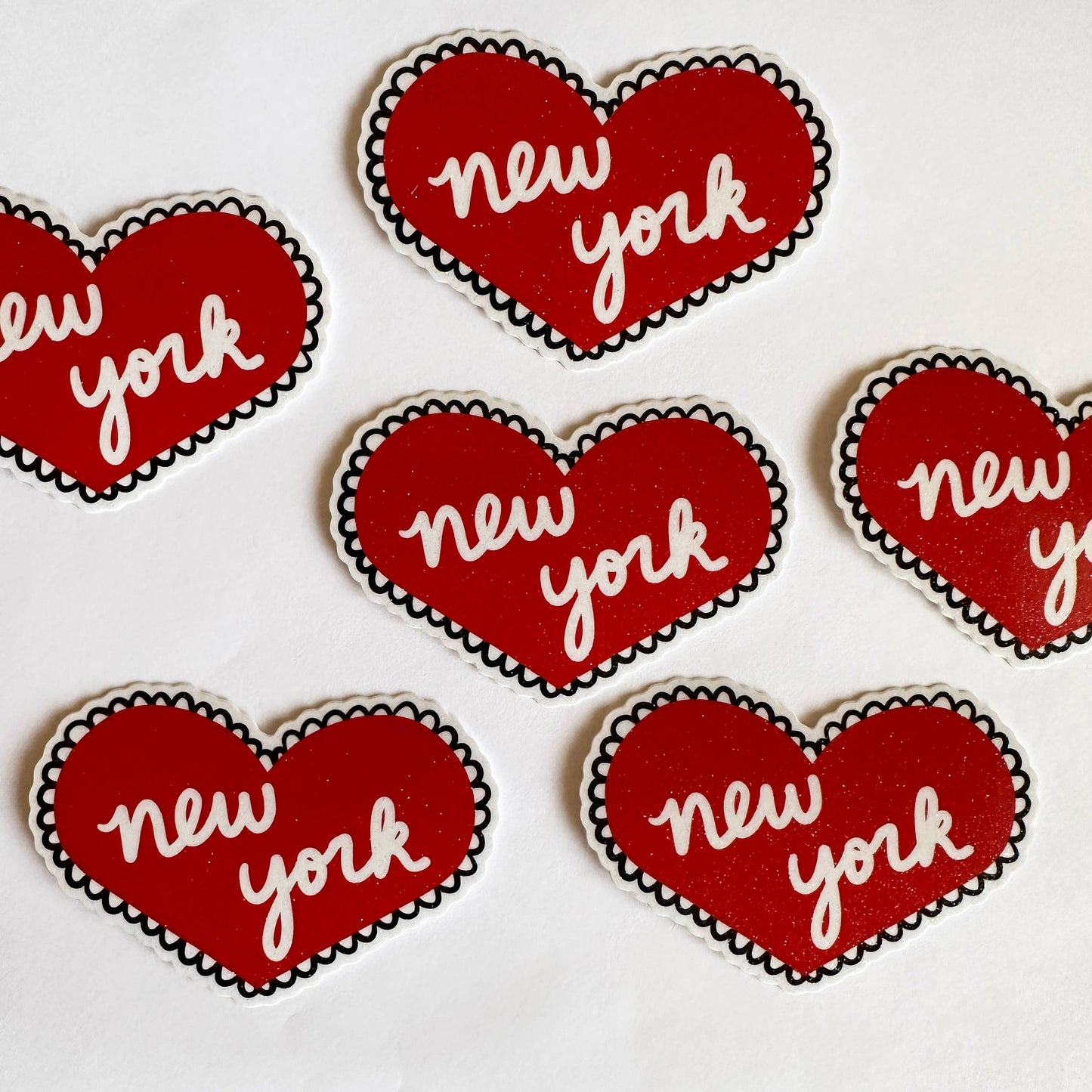 New York Glitter Heart Sticker Vinyl NY NYC City Souvenir