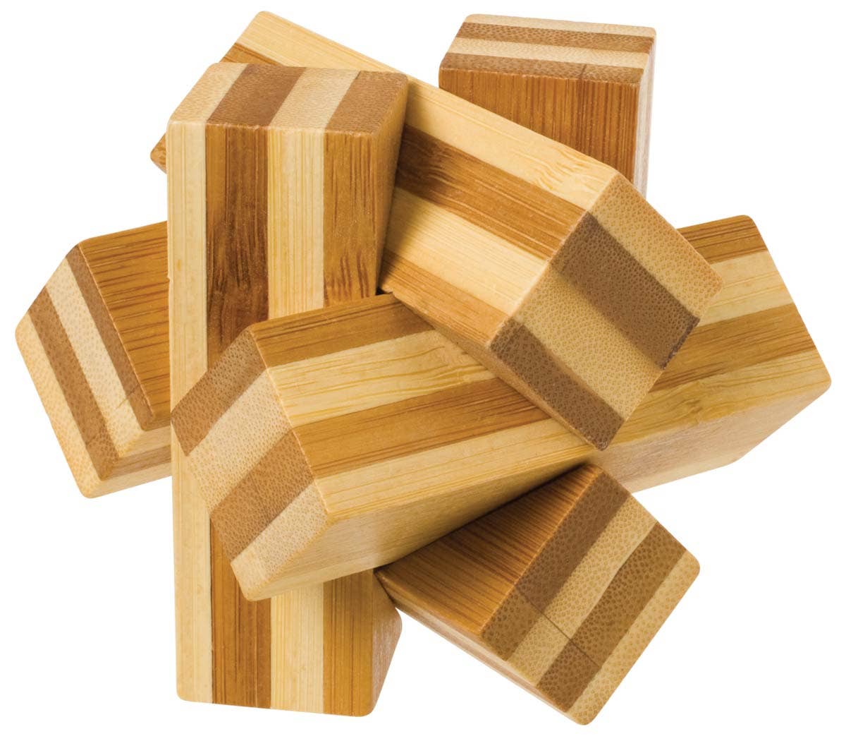 Toysmith - Bamboozlers, 3D Bamboo Puzzles, 3", Assorted