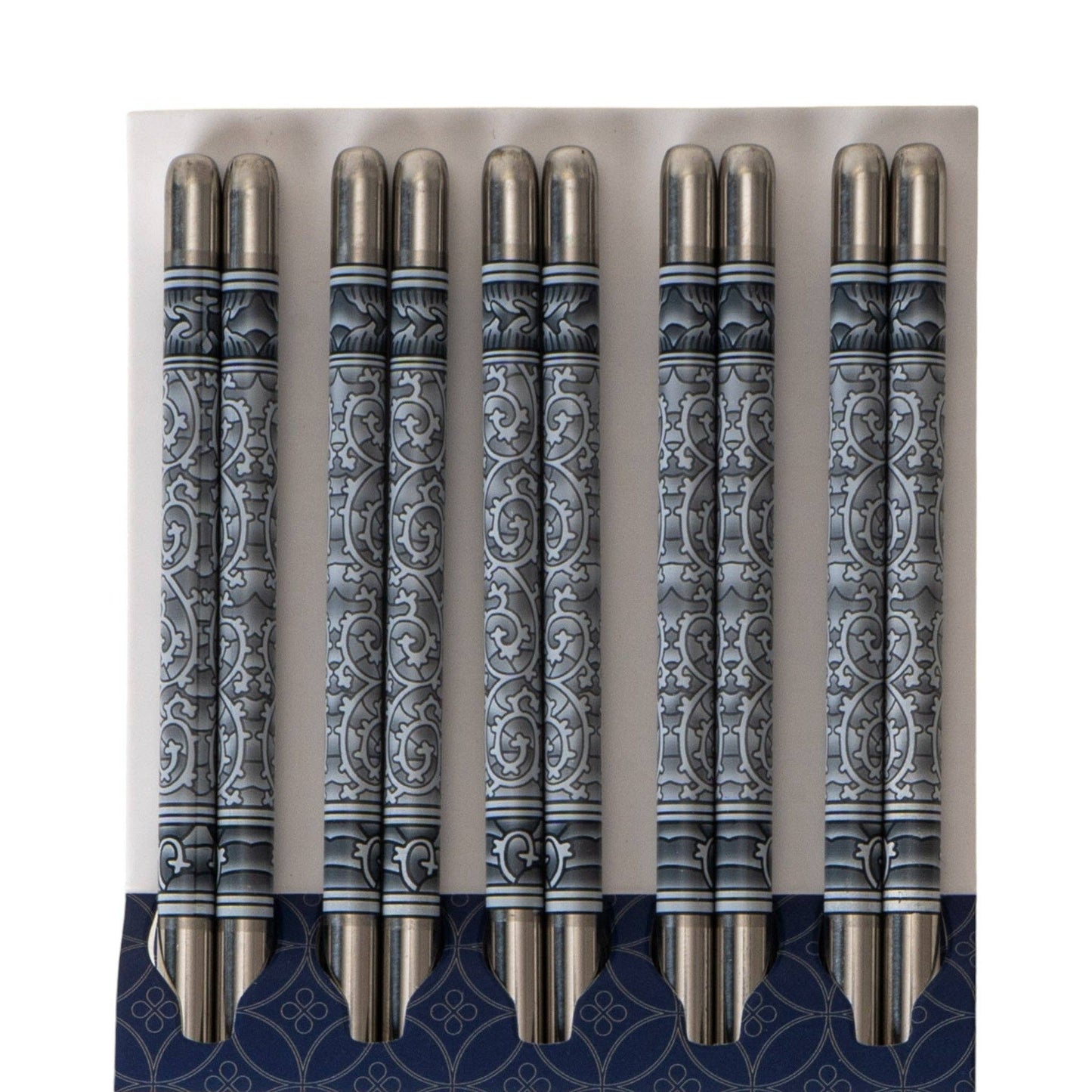 Urban Tokyo - 5 Piece Motif Pattern Design Chopsticks Set Stainless Steel (10/200)