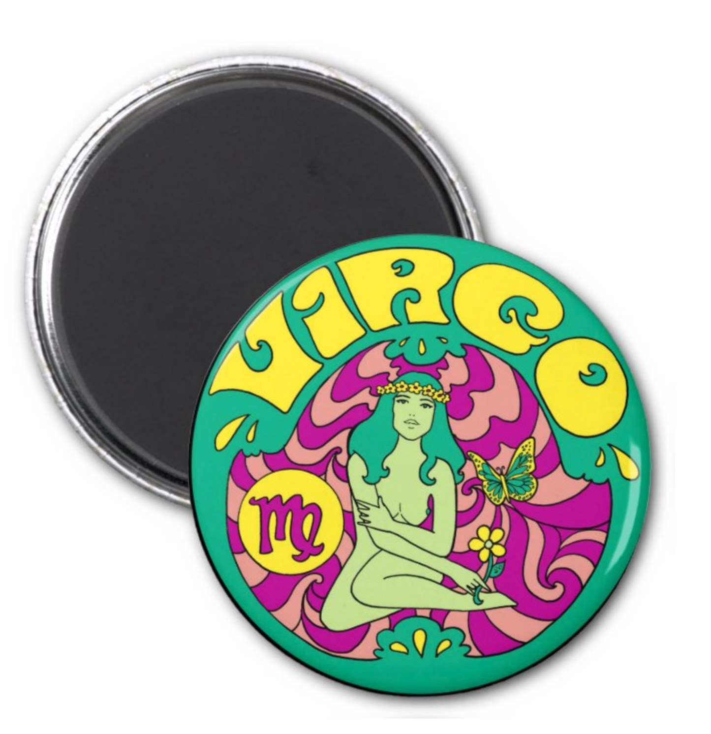 Astral Weekend - Virgo Zodiac Metal Magnet